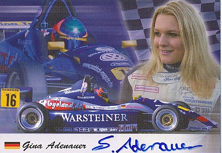 Gina Adenauer   Auto Motorsport  Autogrammkarte  original signiert 