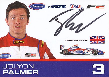 Jolyon Palmer  Auto Motorsport  Autogrammkarte  original signiert 