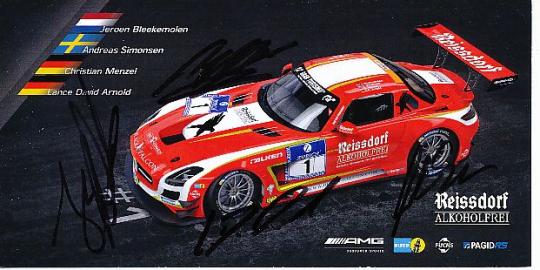 Jeroen Bleekemolen,Andreas Simonsen,Christian Menzel,Lance David Arnold   Auto Motorsport  Autogrammkarte  original signiert 