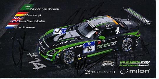 Al Faisal ,Hubert Haupt,Adam Christodoulou,Yelmer Buurman   Auto Motorsport  Autogrammkarte  original signiert 