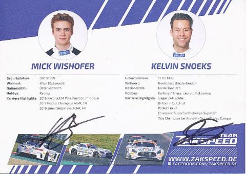 Mick Wishofer & Kelvin Snoeks  Mercedes  Auto Motorsport  Autogrammkarte  original signiert 