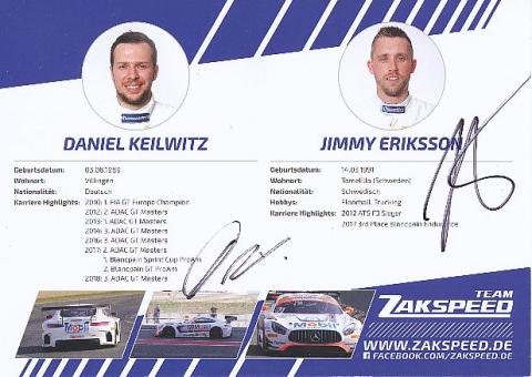 Daniel Keilwitz & Jimmy Eriksson  Mercedes  Auto Motorsport  Autogrammkarte  original signiert 