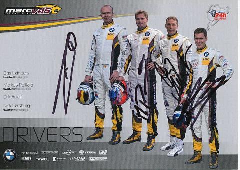 Bas Leinders,Markus Palltala,Dirk Adorf,Nick Catsburg   BMW  Auto Motorsport  Autogrammkarte  original signiert 