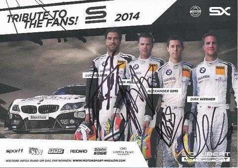 Dirk Werner,Alexander Sims,Lucas Luhr,Dirk Müller  BMW  Auto Motorsport  Autogrammkarte  original signiert 