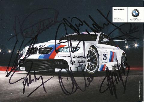 Pedro Lamy,Dirk Werner,Augusto Farfus,Andy Priaulx,Dirk Adorf,Uwe Alzen, Dirk+Jörg Müller  BMW  Auto Motorsport  Autogrammkarte  original signiert 