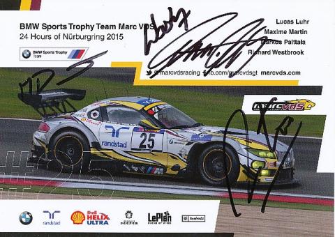 Lucas Luhr,Maxime Martin,Markus Palltala,Richard Westbrook  BMW  Auto Motorsport  Autogrammkarte  original signiert 