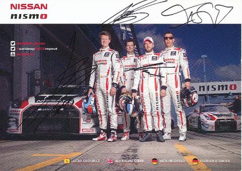 Lukas Ordonez,Alex Buncombe,Nich Heidfeld,Florian Strauss  Nissan  Auto Motorsport  Autogrammkarte  original signiert 