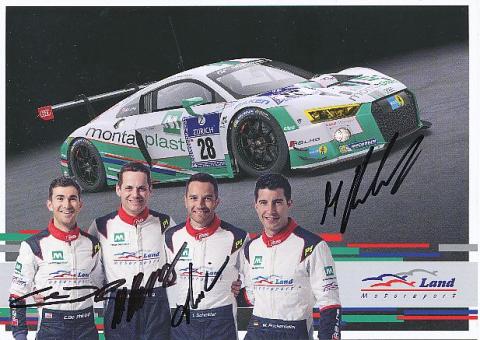 Marc Basseng,Connor De Philippi,Timo Scheider,Mike Rockenfeller  Audi  Auto Motorsport  Autogrammkarte  original signiert 