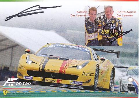 Adrien De Leener & Pierre Marie De Leener  Ferrari  Auto Motorsport  Autogrammkarte  original signiert 