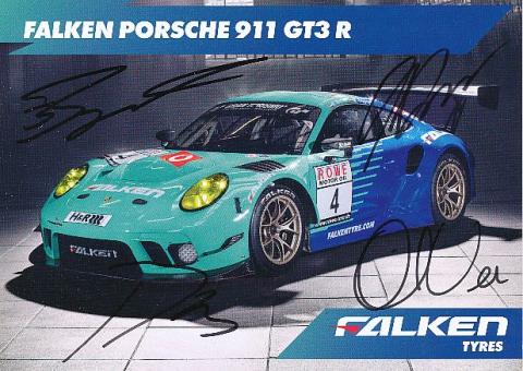 Klaus Bachler,Jörg Bergmeister,Dirk Werner,Martin Ragginger  Porsche  Auto Motorsport  Autogrammkarte  original signiert 