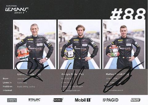 Gianluici+Giorgio Roda,Matteo Cairoli  Porsche  Auto Motorsport  Autogrammkarte  original signiert 