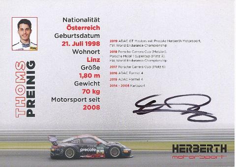 Thomas Preining  Porsche  Auto Motorsport  Autogrammkarte  original signiert 