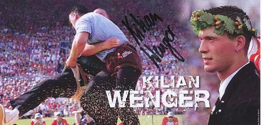 Kilian Wenger  Schweiz  Schwingen  Autogrammkarte  original signiert 