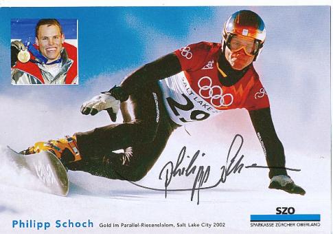 Philipp Schoch  Schweiz  Snowboard  2 x Olympiasieger  Ski Alpin  Autogrammkarte  original signiert 