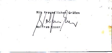 Wolfram Esser † 1993  TV Autogramm Karte original signiert 