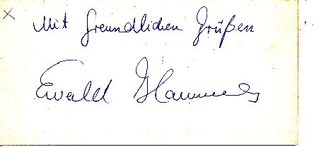 Ewald Hammes  DFB  Fußball Autogramm Blatt  original signiert 