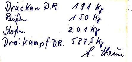 Arthur Haun  Gewichtheben Autogramm Blatt  original signiert 