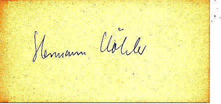 Hermann Köhler  Leichtathletik Autogramm Blatt  original signiert 