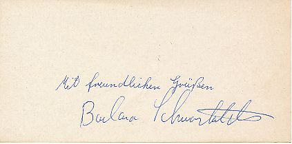 Barbara Schwarzfeldt  Schwimmen Autogramm Blatt  original signiert 
