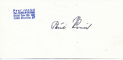 Paul Idziok † 1992  Boxen  Leichtathletik  Autogramm Blatt  original signiert 