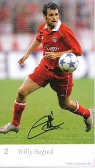 Willy Sagnol  FC Bayern München  Fußball  Autogrammkarte Druck signiert 