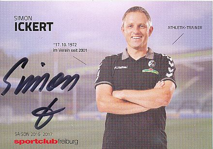 Simon Ickert  SC Freiburg  2016/2017  Fußball Autogrammkarte  original signiert 