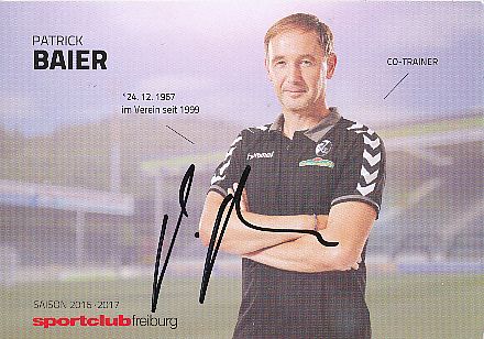 Patrick Baier  SC Freiburg  2016/2017  Fußball Autogrammkarte  original signiert 