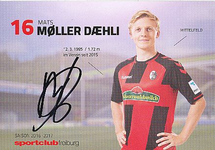 Mats Møller Daehli  SC Freiburg  2016/2017  Fußball Autogrammkarte  original signiert 