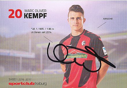 Marc Oliver Kempf  SC Freiburg  2016/2017  Fußball Autogrammkarte  original signiert 