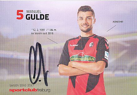 Manuel Gulde  SC Freiburg  2016/2017  Fußball Autogrammkarte  original signiert 