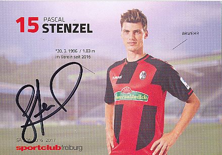 Pascal Stenzel  SC Freiburg  2016/2017  Fußball Autogrammkarte  original signiert 