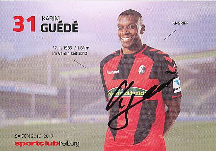 Karim Guede  SC Freiburg  2016/2017  Fußball Autogrammkarte  original signiert 