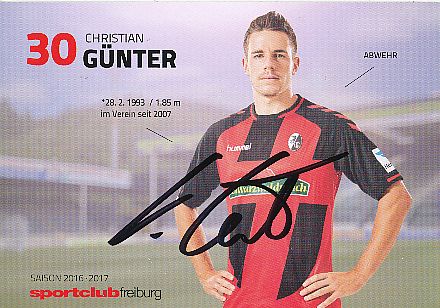 Christian Günter  SC Freiburg  2016/2017  Fußball Autogrammkarte  original signiert 
