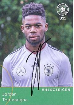 Jordan Torunarigha   U 21  DFB   Fußball Autogrammkarte  original signiert 