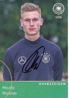 Moritz Nicolas  U 21  DFB   Fußball Autogrammkarte  original signiert 