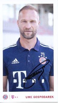 Uwe Gospodarek  FC Bayern München 2017/2018   Fußball Autogrammkarte  original signiert 