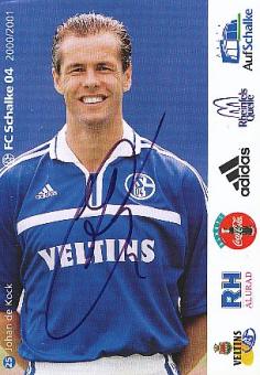 Johan de Kock  2000/2001  FC Schalke 04 Fußball Autogrammkarte  original signiert 
