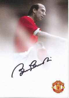 Bobby Charlton England Weltmeister WM 1966 & Manchester United  Fußball Autogrammkarte  original signiert 