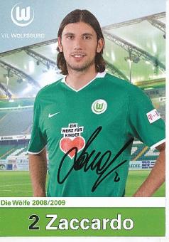 Cristian Zaccardo  2008/2009  VFL Wolfsburg  Fußball Autogrammkarte original signiert 
