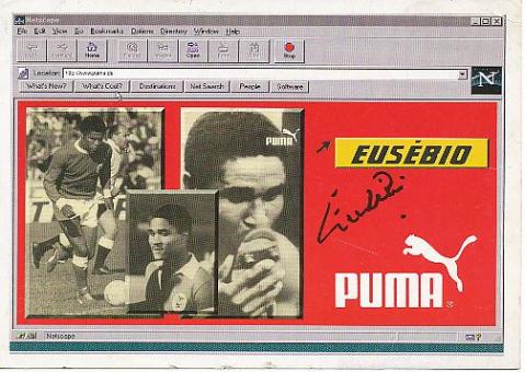 Eusebio † 2014 Benfica Lissabon + Portugal WM 1966   Fußball Autogrammkarte original signiert 