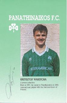 Krzysztof Warzycha  Panathinaikos Athen   Fußball Autogrammkarte original signiert 