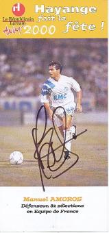 Manuel Amoros  Olympique Marseille  Fußball Autogrammkarte original signiert 