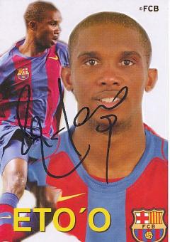 Samuel Eto´o  FC Barcelona  Fußball Autogrammkarte original signiert 