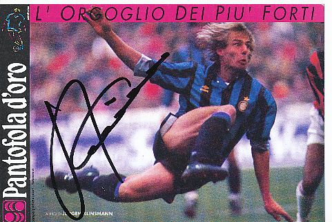 Jürgen Klinsmann  Inter Mailand  Fußball Autogrammkarte original signiert 