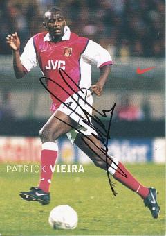 Patrick Vieira  FC Arsenal London  Fußball Autogrammkarte original signiert 