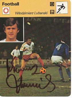 Wlodzimierz Lubanski  Polen WM 1974  Fußball Autogrammkarte  original signiert 