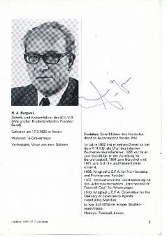 H.A.Burgwal  Schriftführer  K.N.V.B.  Holland WM 1974  Fußball Bild original signiert 