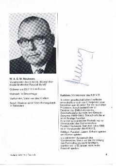 W.A.G.M. Meuleman  Vorsitzender  K.N.V.B.  Holland WM 1974  Fußball Bild original signiert 