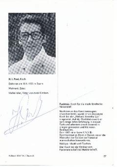 H.J.Post   Koch  Holland WM 1974  Fußball Bild original signiert 