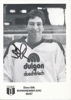 Dave Silk  1986/87   Mannheimer ERC  Eishockey Autogrammkarte  original signiert 